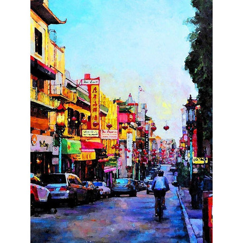 Chinatown White Modern Wood Framed Art Print by Ghanooni, Sarah