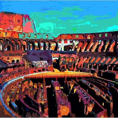 Coliseum White Modern Wood Framed Art Print by Ghanooni, Sarah