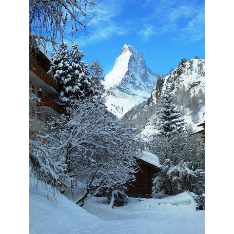 Mountain Tops Gold Ornate Wood Framed Art Print with Double Matting by Ghanooni, Sarah