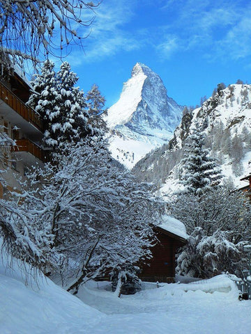 Mountain Tops White Modern Wood Framed Art Print with Double Matting by Ghanooni, Sarah