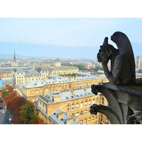 Notre Dame Sky Gold Ornate Wood Framed Art Print with Double Matting by Ghanooni, Sarah