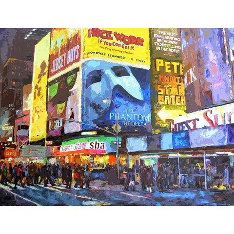 On Broadway White Modern Wood Framed Art Print by Ghanooni, Sarah