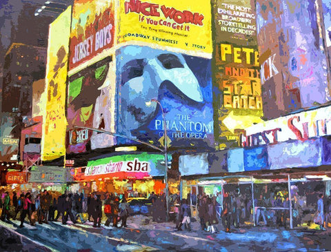 On Broadway White Modern Wood Framed Art Print with Double Matting by Ghanooni, Sarah