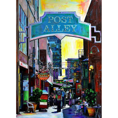 Post Alley White Modern Wood Framed Art Print by Ghanooni, Sarah