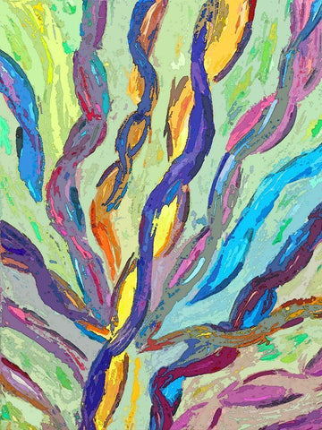 Ribbons in the Sky White Modern Wood Framed Art Print with Double Matting by Ghanooni, Sarah