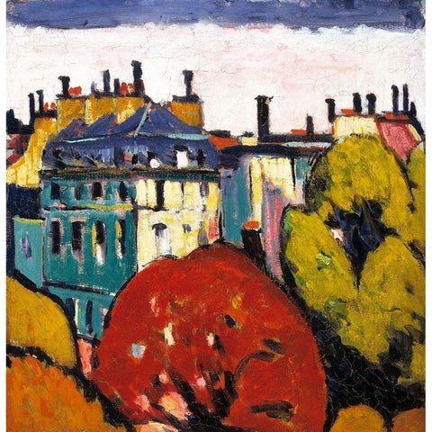 Landscape-Paris Black Modern Wood Framed Art Print by Sayen, Henry Lyman