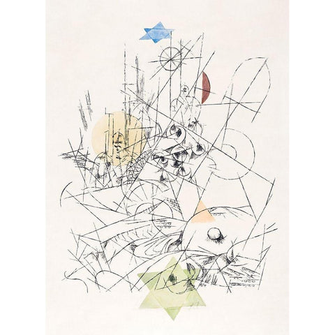 Hope and Destruction White Modern Wood Framed Art Print by Klee, Paul