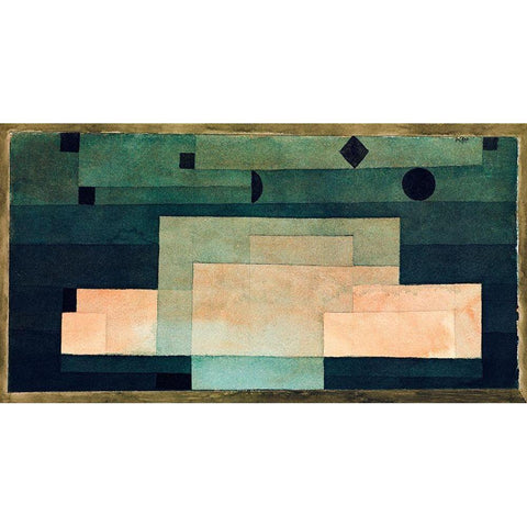 The Firmament Above the Temple White Modern Wood Framed Art Print by Klee, Paul