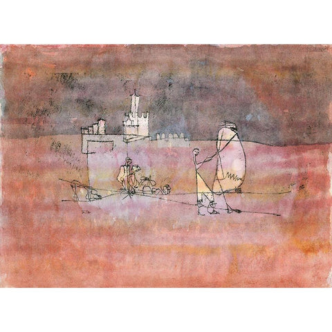 Episode Before an Arab Town Black Modern Wood Framed Art Print by Klee, Paul