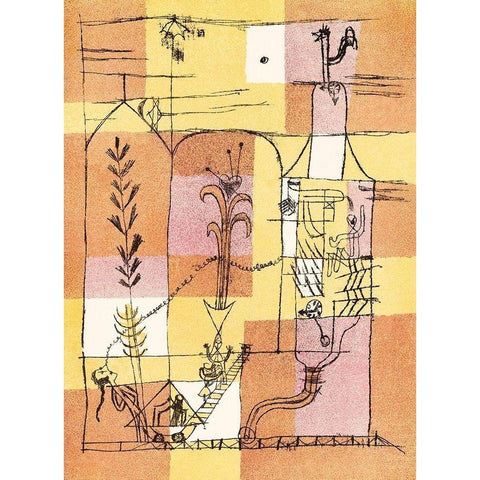 In the Spirit of Hoffmann Gold Ornate Wood Framed Art Print with Double Matting by Klee, Paul