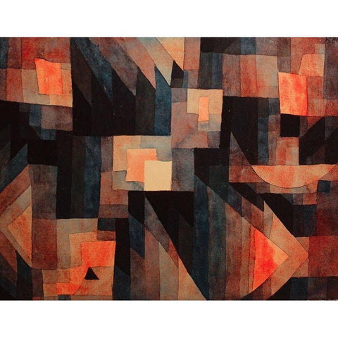 Abstract 1921 Black Modern Wood Framed Art Print by Klee, Paul