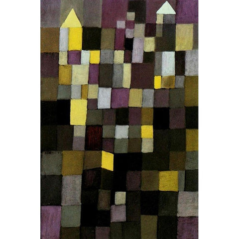 Architecture 1923 Black Modern Wood Framed Art Print with Double Matting by Klee, Paul