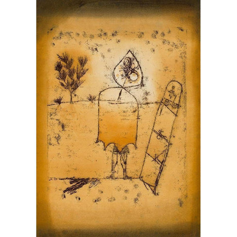 Winter Journey 1921 Gold Ornate Wood Framed Art Print with Double Matting by Klee, Paul