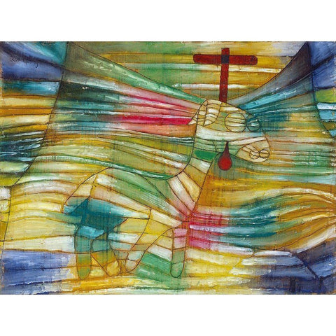 The Lamb White Modern Wood Framed Art Print by Klee, Paul