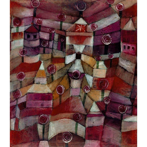 Rose Garden Black Modern Wood Framed Art Print with Double Matting by Klee, Paul