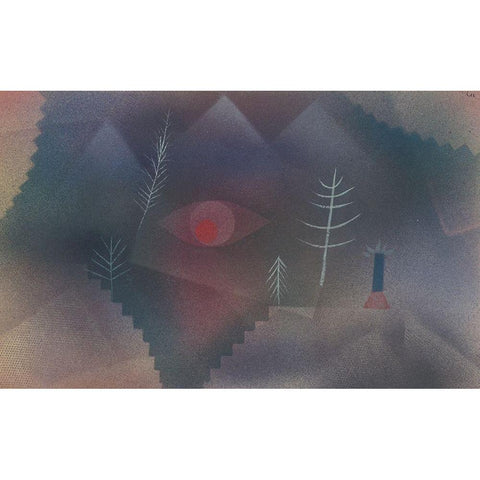 Glance of a Landscape Black Modern Wood Framed Art Print with Double Matting by Klee, Paul