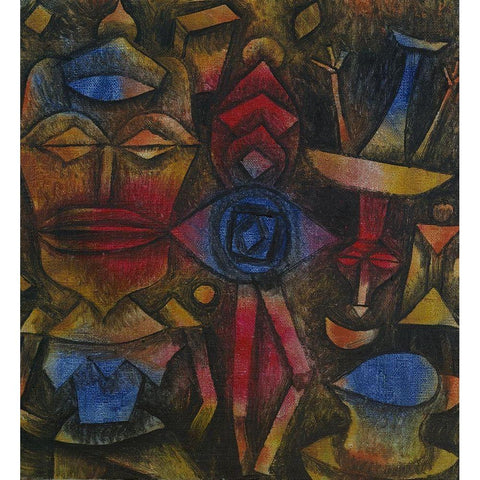 Collection of Figurines White Modern Wood Framed Art Print by Klee, Paul