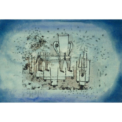 The Chair Animal White Modern Wood Framed Art Print by Klee, Paul