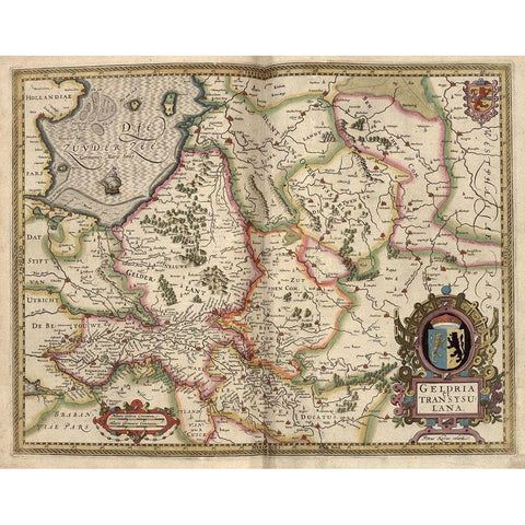 Map of Transylvania Roumania White Modern Wood Framed Art Print by Vintage Maps