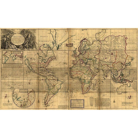 World Map Black Modern Wood Framed Art Print by Vintage Maps