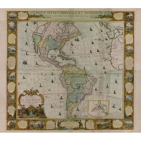 Map of America 1781 Black Modern Wood Framed Art Print with Double Matting by Vintage Maps