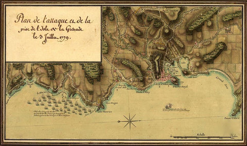 Point Royal-Jamaica New Granada Black Ornate Wood Framed Art Print with Double Matting by Vintage Maps