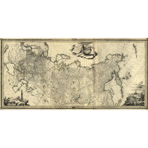 Imperial Russia 1776 White Modern Wood Framed Art Print by Vintage Maps