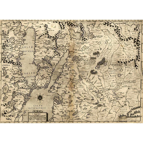 Poland 1568 Black Modern Wood Framed Art Print with Double Matting by Vintage Maps