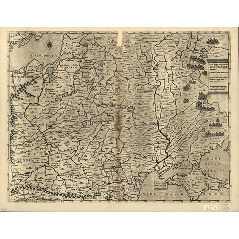 Poland 1568 Black Modern Wood Framed Art Print with Double Matting by Vintage Maps