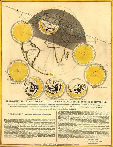 Lunar Phases Black Ornate Wood Framed Art Print with Double Matting by Vintage Maps