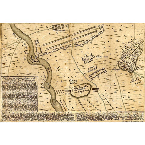 Battle of Whitemarsh Near Philadelphia 1777 White Modern Wood Framed Art Print by Vintage Maps