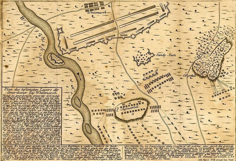 Battle of Whitemarsh Near Philadelphia 1777 Black Ornate Wood Framed Art Print with Double Matting by Vintage Maps