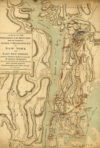 Conflict in New Jersey 1776 Black Ornate Wood Framed Art Print with Double Matting by Vintage Maps