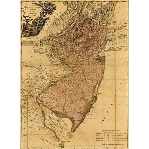 Province of New Jersey 1777 White Modern Wood Framed Art Print by Vintage Maps