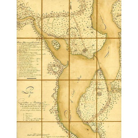 Ticonderoga and Lafayette along Lake Champlain Black Modern Wood Framed Art Print by Vintage Maps