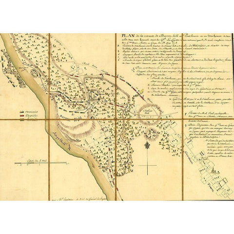 Lafayette Retreat before General Howe at Barren Hill Pennsylvania 1778 Gold Ornate Wood Framed Art Print with Double Matting by Vintage Maps