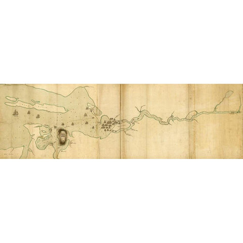 Operations of the English Fleet at Penobscot River and Bay 1779 White Modern Wood Framed Art Print by Vintage Maps