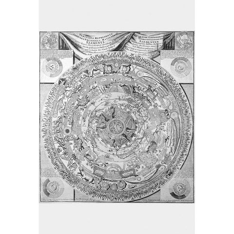 Celestial Map Gold Ornate Wood Framed Art Print with Double Matting by Saliba, Antonio