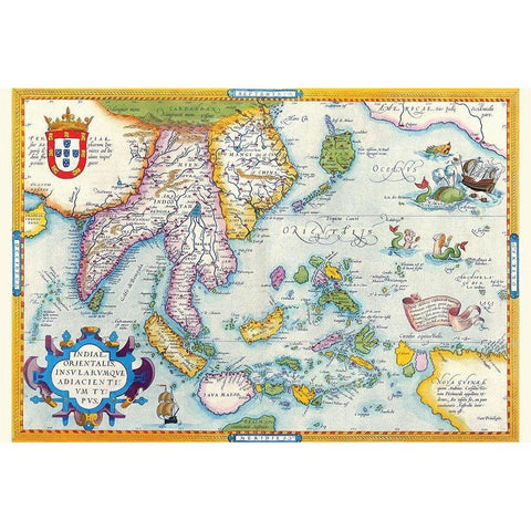 East Indies by Ortelius Gold Ornate Wood Framed Art Print with Double Matting by Ortelius, Abraham