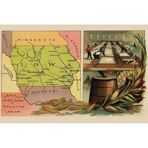 Iowa White Modern Wood Framed Art Print by Arbuckle Brothers