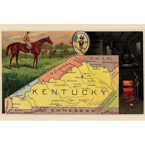 Kentucky White Modern Wood Framed Art Print by Arbuckle Brothers