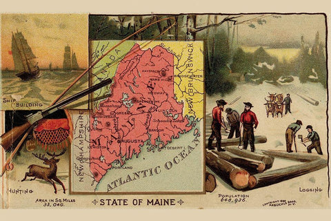Maine White Modern Wood Framed Art Print with Double Matting by Arbuckle Brothers