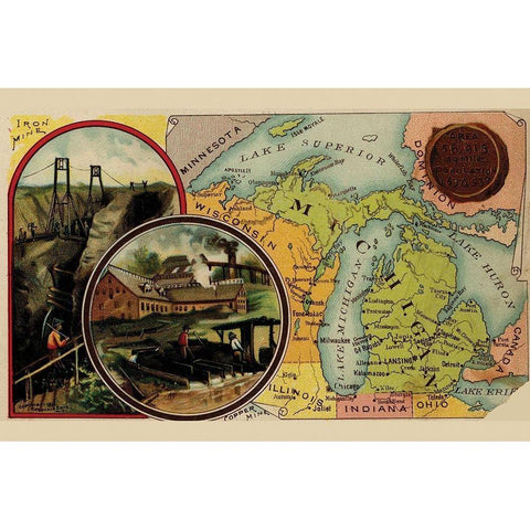 Michigan White Modern Wood Framed Art Print by Arbuckle Brothers