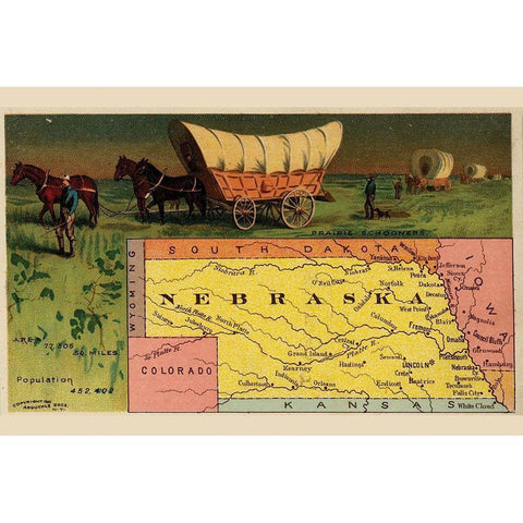 Nebraska White Modern Wood Framed Art Print by Arbuckle Brothers