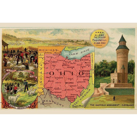 Ohio White Modern Wood Framed Art Print by Arbuckle Brothers