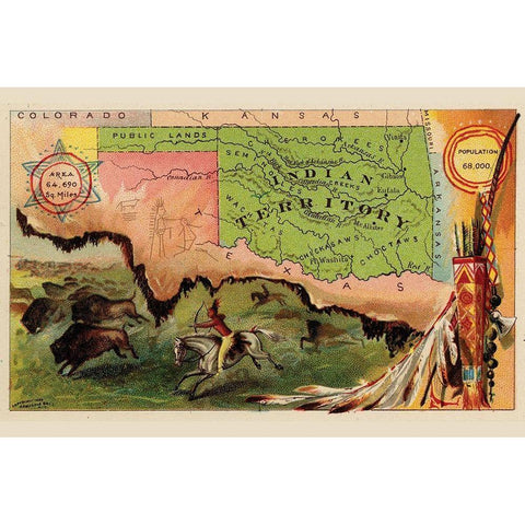 Oklahoma Black Modern Wood Framed Art Print with Double Matting by Arbuckle Brothers
