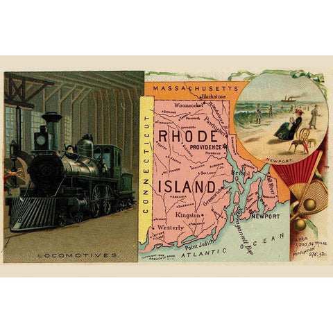 Rhode Island Black Modern Wood Framed Art Print with Double Matting by Arbuckle Brothers