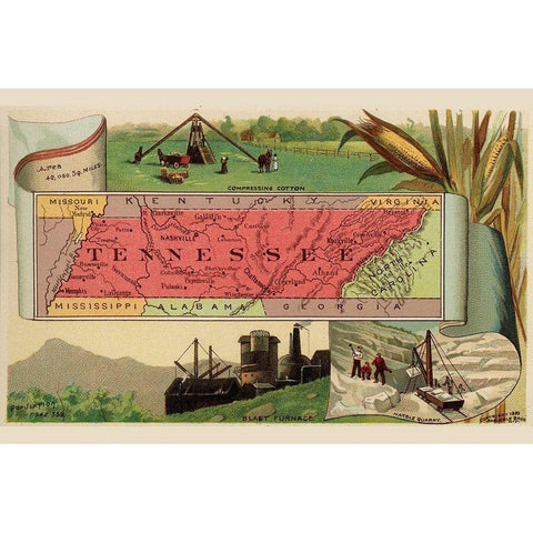 Tennessee Black Modern Wood Framed Art Print by Arbuckle Brothers