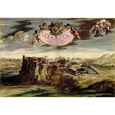 Turin or Torino and Its Envisons 1700 White Modern Wood Framed Art Print by Beeck, Anna