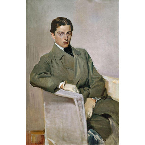 Joaquin Black Modern Wood Framed Art Print by Sorolla, Joaquin